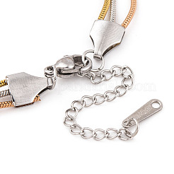 Многорядные браслеты из нержавеющей стали с шариками&nbsp;LS-BJEW-L687-01M