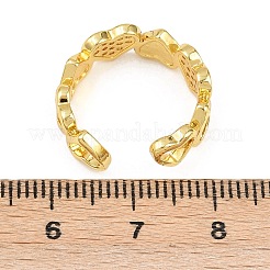 Манжеты из латуни с микро паве кубический цирконий для женщин&nbsp;RJEW-Z113-20G