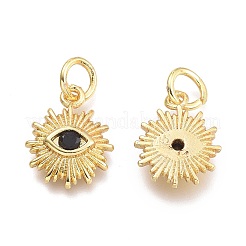 Pendentifs avec zircon cubiques à micro-pavés en laiton&nbsp;KK-P187-16C-G