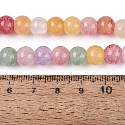 Perles de verre craquelé cuites au four&nbsp;GLAA-Q106-03A-11