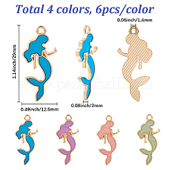24шт 4 цвета сплава эмалевые подвески&nbsp;ENAM-SC0006-97