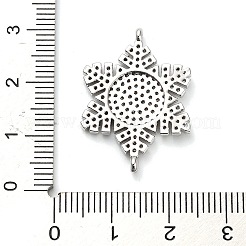 Подвески-соединители из латунных микро-паве из прозрачных кубических цирконий в форме снежинки&nbsp;KK-L229-078P