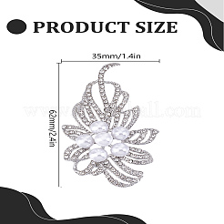 1 шт. броши из сплава цветов со стразами&nbsp;JEWB-LP0004-16