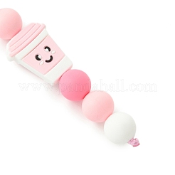 Decorazioni pendenti con perline in silicone rotonde e a tazza&nbsp;KEYC-JKC00855