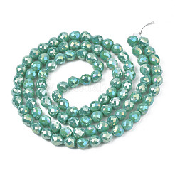 Гальванизировать непрозрачные сплошной цвет стеклянные бусы пряди EGLA-N002-26-A04