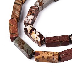 Нити бусин из натуральной яшмы пикассо/полихромной яшмы G-T141-104