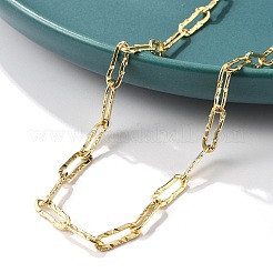 Латунные текстурированные цепочки-скрепки для женщин и мужчин NJEW-F337-02G-02