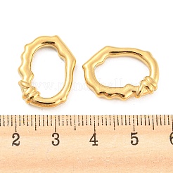 304ステンレススチールリンクリング  不規則な楕円形  18KGP本金メッキ  20x14.5x4mm  内径：14x8.5mm&nbsp;STAS-I202-05G