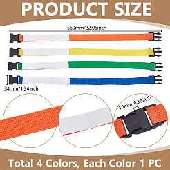 ポリエステルストラップ4色4本  収納衣類ベルト  ミックスカラー  560x34x10mm  1pc /カラー&nbsp;AJEW-UN0003-23B