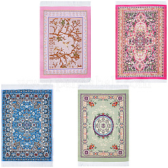 4 tapis miniature en nylon de Turquie et de Perse&nbsp;AJEW-GF0015-22