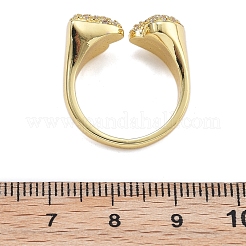 Кольца-манжеты для пальцев с покрытием из латуни с микропаве из прозрачного кубического циркония для женщин&nbsp;RJEW-M028-38G