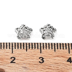 925スターリングシルバービーズキャップ  花  アンティークシルバー  6.5x2mm  穴：0.7mm&nbsp;LS-STER-A041-03AS