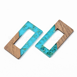 Pendentifs en résine transparente et bois de noyer&nbsp;RESI-S389-057A-B03