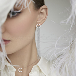 925 плоская круглая серьга-гвоздик с кисточками из стерлингового серебра PL3617