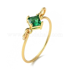 Стеклянное кольцо на палец с ромбом RJEW-JR00589