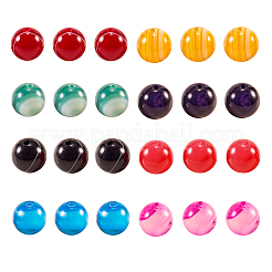 160本8色ナチュラル縞瑪瑙/縞瑪瑙ビーズ連売り  ラウンド  染め  グレードA  ミックスカラー  8mm  穴：1mm  20個/カラー&nbsp;G-CJ0001-47