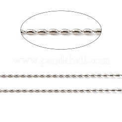 925 chaîne à billes ovales en argent sterling plaqué rhodium anti-ternissement&nbsp;STER-F052-07P