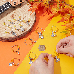 Осенние подвески для бокалов из сплава AJEW-BC00015