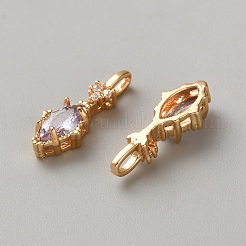 Латунные микро проложить кубического циркония подвески&nbsp;KK-WH0095-09A