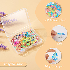 16 шт. большие филигранные подвески из нержавеющей стали 430 STAS-TA0002-26