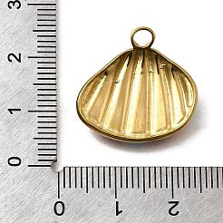 304ステンレススチールエナメルペンダント  イオンプレーティング（ip）  18KGP本金メッキ  シェル形状  20x21.5x4mm  穴：3.5x3.5mm&nbsp;LS-STAS-Z163-21G-06