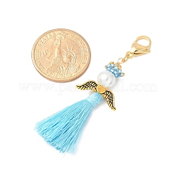 Подвеска-кисточка из стеклянного жемчуга и бисера «миюки» в виде ангела&nbsp;HJEW-MZ00197-02