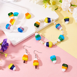 10pcs 5 Farben handgemachte Bunte Malerei-Perlen&nbsp;LAMP-TA0002-41