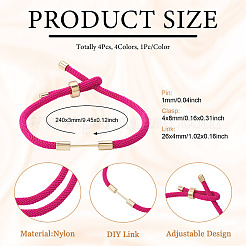 4шт 4-цветный плетеный нейлоновый шнур для изготовления браслета&nbsp;MAK-TA0001-26A