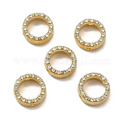 合金ラインストーンビーズフレーム  リング  ライトゴールド  12.5x5mm  穴：1.6mm&nbsp;PALLOY-F290-40KCG