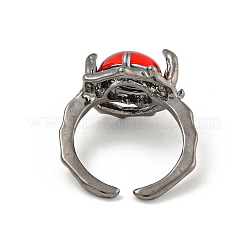 Кольцо-солитер из овального сплава со стразами&nbsp;LS-RJEW-Z048-06B-01