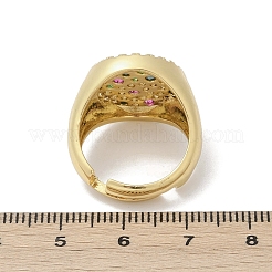 Женские кольца на палец из латуни с микропаве и кубическим цирконием&nbsp;RJEW-C129-09G