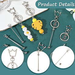 10шт. брелок для ключей из железного прута с бусинами&nbsp;KEYC-SC0001-77