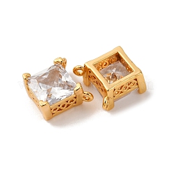 Квадратные подвески из латуни с прозрачным кубическим цирконием&nbsp;KK-K382-49G