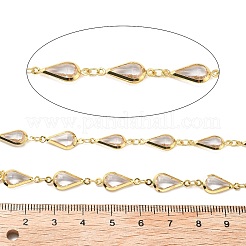 Латунные стеклянные каплевидные звенья цепи CHC-R001-04G-05