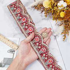 7.5 Yard Vintage-Jacquard-Polyester-Spitzenband&nbsp;SRIB-CY0001-42A