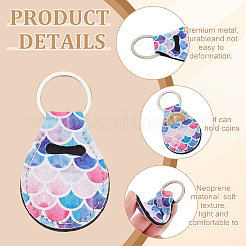 12 Uds. Bolsa de almacenamiento de llavero de neopreno con forma de lágrima de 12 colores para monedas conmemorativas&nbsp;AJEW-FG0003-66