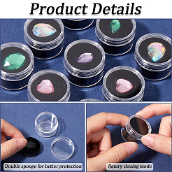 Круглая прозрачная пластиковая коробка для хранения бриллиантов&nbsp;CON-WH20003-01B-01