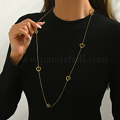 Длинные ожерелья из нержавеющей стали в форме сердца для женщин DN5562