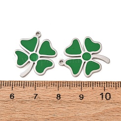 Anhänger aus Edelstahl 304 mit grüner Emaille&nbsp;SA-CBA061A-04P