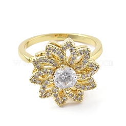 Вращающиеся открытые манжеты-кольца для женщин с изображением подсолнечника&nbsp;LS-RJEW-S402-09G