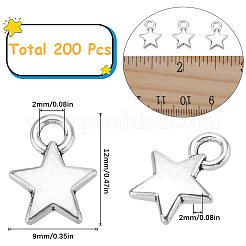 200 шт. подвески в виде звезд из сплава в тибетском стиле&nbsp;FIND-SC0007-65