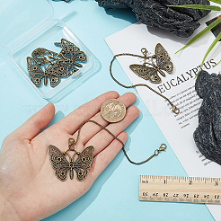 4 шт. латунная цепь и сплав цепи-бабочки для ремней для ботинок&nbsp;HJEW-GO00077