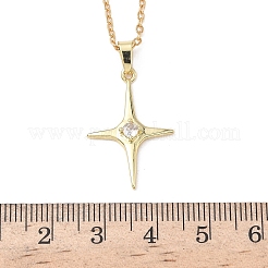 Подвеска в форме звезды из латуни с прозрачными кубическими цирконами NJEW-D341-07G