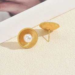 Плоские круглые серьги-гвоздики из нержавеющей стали BM6154