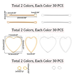 Латунные кольца-сердечки и железные соединительные стержни&nbsp;FIND-PH0005-81