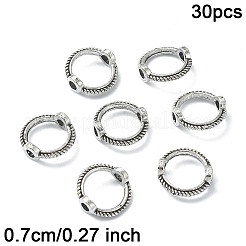 チベットスタイル亜鉛合金ビーズフレーム  丸いリング  アンティークシルバー  7mm  穴：0.8mm&nbsp;FIND-YW0004-43C