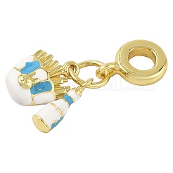 2 шт. 2 цвета латунная эмаль европейские подвески-шармы KK-FS0001-81