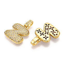 Pendenti in zirconi cubici trasparenti in micro pavè di ottone&nbsp;KK-M279-01G-Z
