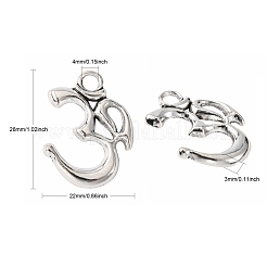 Йога тематические тибетском стиле сплава OM подвески&nbsp;TIBEP-3555-AS-LF