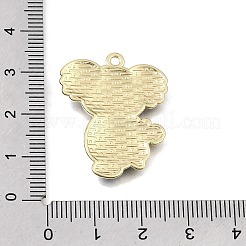 合金ペンダント  コアラチャーム  エナメル  長持ちメッキ  ゴールドカラー  30x24x2.5mm  穴：1.8mm&nbsp;ENAM-B064-01B